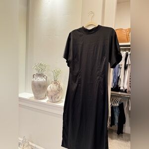 Nasty Gal silk Black Short Sleeve Dress